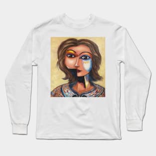 Woman Portrait | Expressionism Long Sleeve T-Shirt